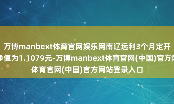 万博manbext体育官网娱乐网南辽远利3个月定开债最新单元净值为1.1079元-万博manbext体育官网(中国)官方网站登录入口