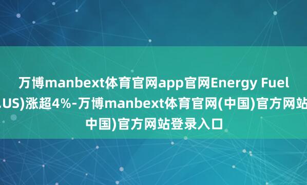 万博manbext体育官网app官网Energy Fuels(UUUU.US)涨超4%-万博manbext体育官网(中国)官方网站登录入口