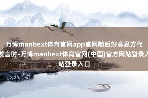 万博manbext体育官网app官网随后好意思方代表发言时-万博manbext体育官网(中国)官方网站登录入口