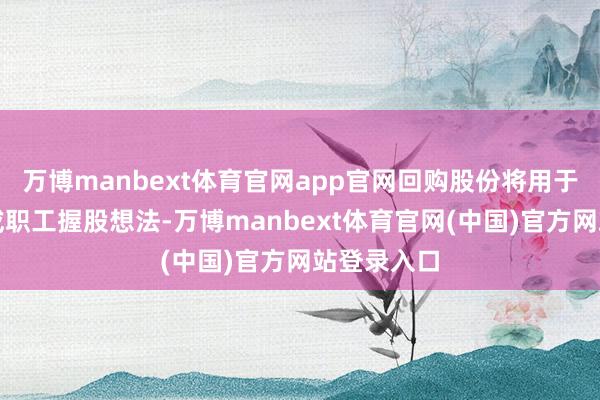 万博manbext体育官网app官网回购股份将用于股权引发或职工握股想法-万博manbext体育官网(中国)官方网站登录入口