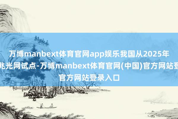 万博manbext体育官网app娱乐我国从2025年开展万兆光网试点-万博manbext体育官网(中国)官方网站登录入口