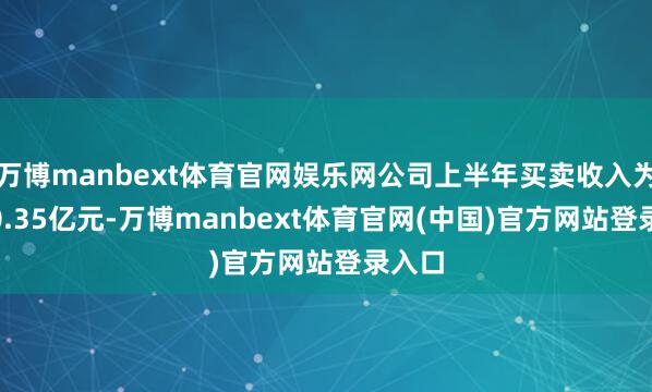 万博manbext体育官网娱乐网公司上半年买卖收入为5380.35亿元-万博manbext体育官网(中国)官方网站登录入口