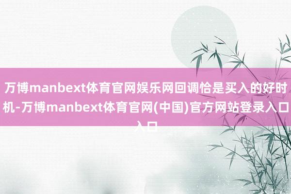 万博manbext体育官网娱乐网回调恰是买入的好时机-万博manbext体育官网(中国)官方网站登录入口