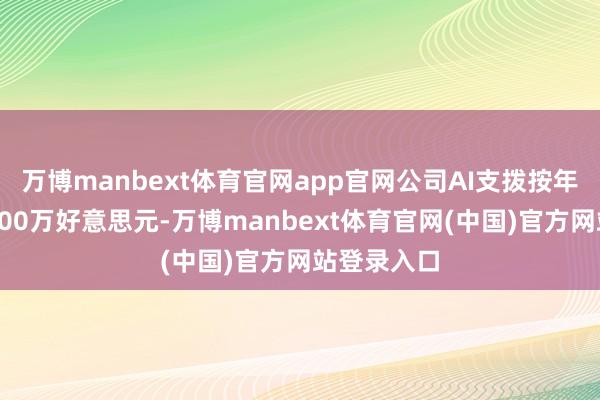 万博manbext体育官网app官网公司AI支拨按年度算也就100万好意思元-万博manbext体育官网(中国)官方网站登录入口